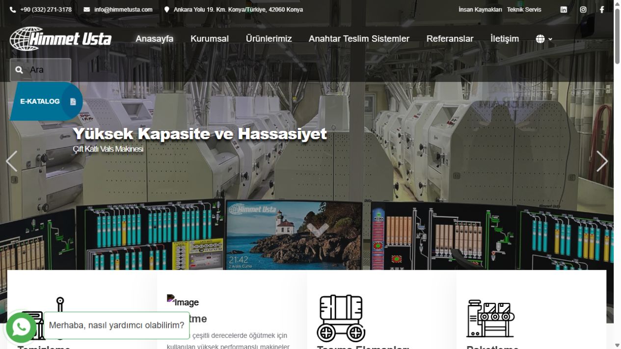 Himmet Usta web sitesinin görünümü