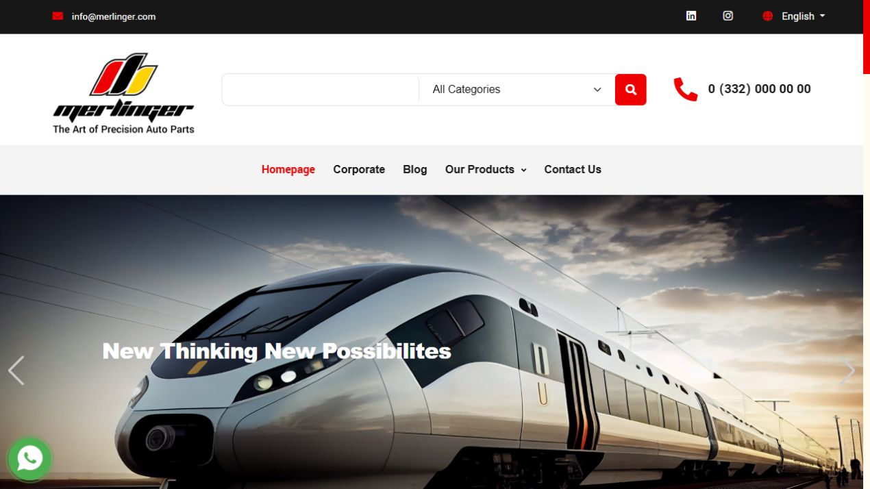 Merlinger web sitesinin görünümü
